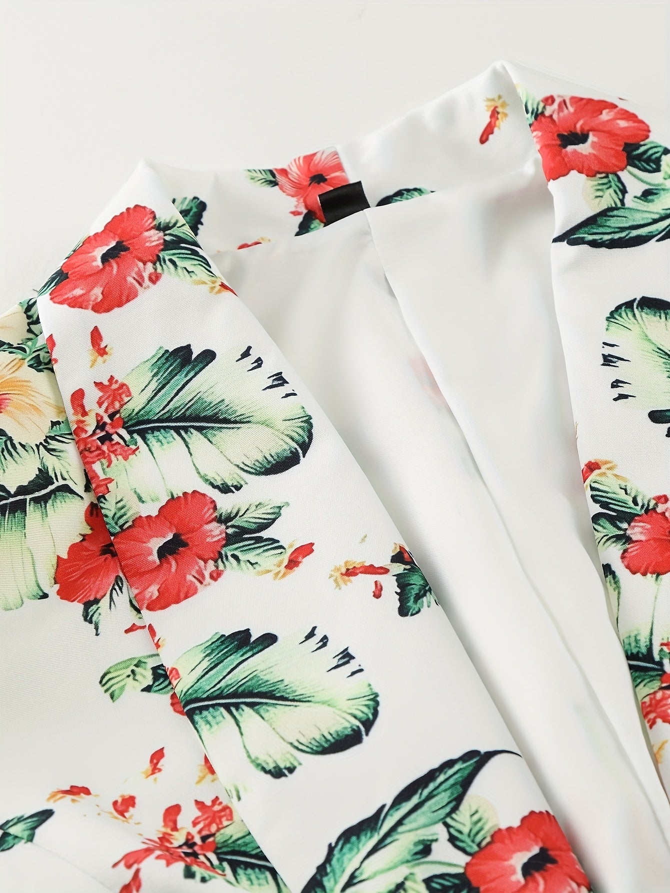 Floral Print Long Sleeve Blazer