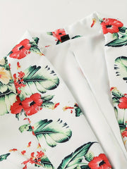  Floral Print Long Sleeve Blazer