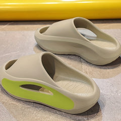 Men's Non Slip Platform Slides Comfortable Pillowy Slides for Summer