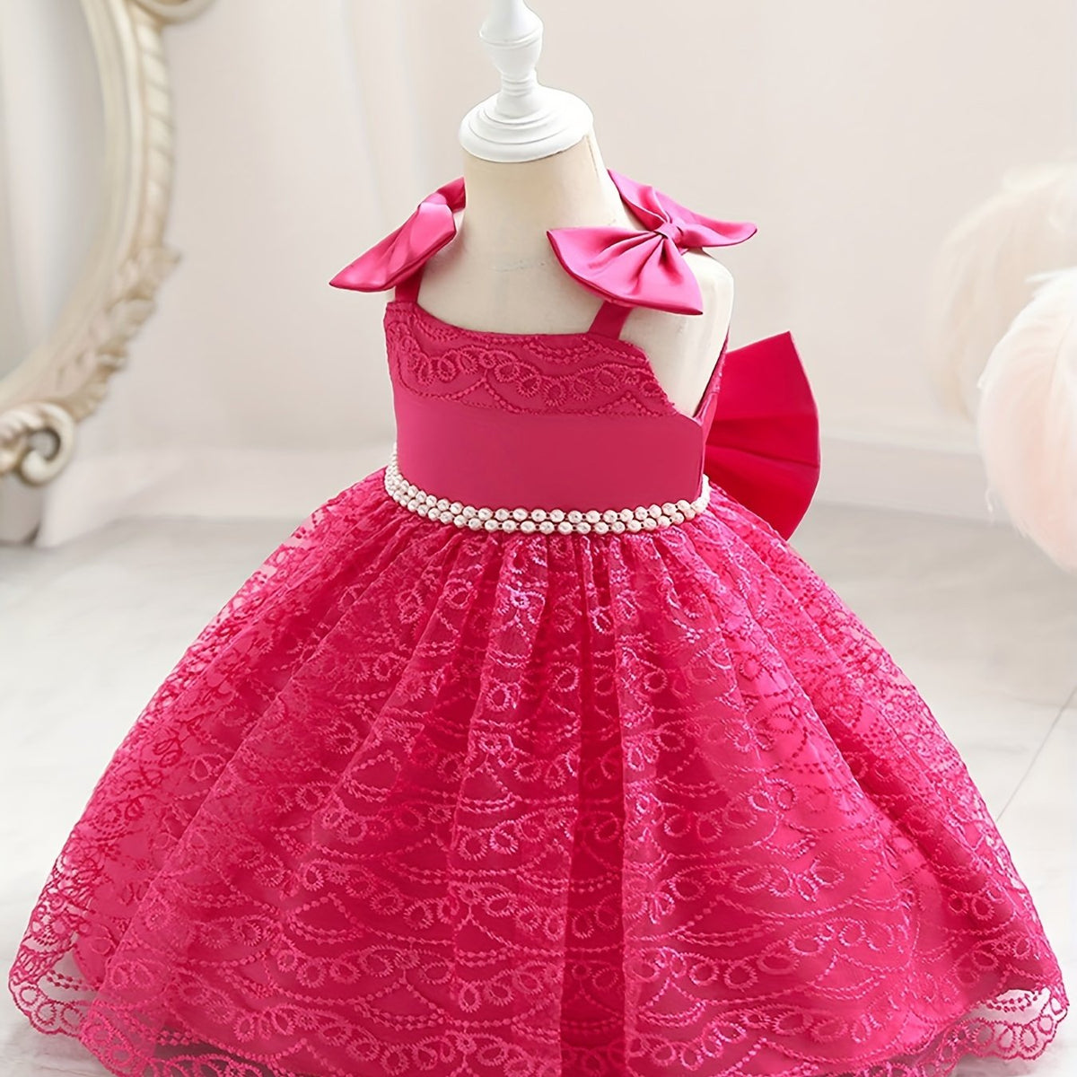 Kids Hanging Strap Dress Bow for Birthday or Wedding