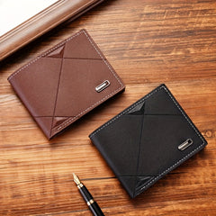 Men's Short Wallet Bifold Card Holder Money Clip Coin Purse