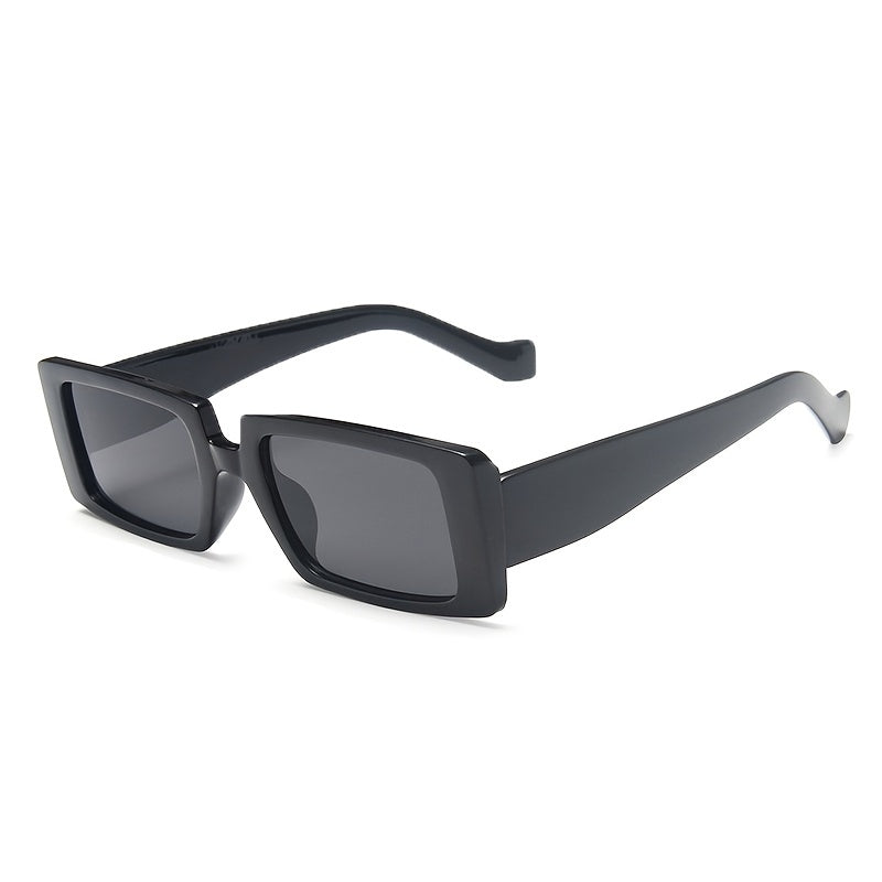 Vintage Rectangle Sunglasses Women Chunky Glasses 90s Lens