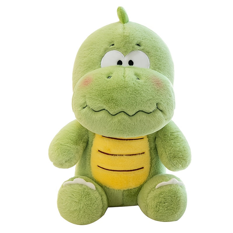 2pcs Dinosaur Plush Dolls Soft Green Cartoon Animal Toys Yellow Belly