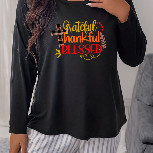  Thanksgiving Long Sleeve Pajama Top