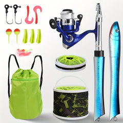 140cm Portable Pocket Fishing Rod Set