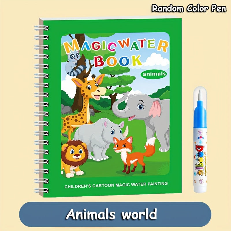 Reusable Watercolor Activity Book with Waterproof Pages