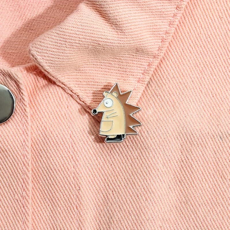 Brown Hedgehog Modeling Personalized Brooch Clothing Pin