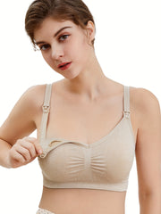 Maternity Nursing Bra No Steel Ring One Handed Release Buckle