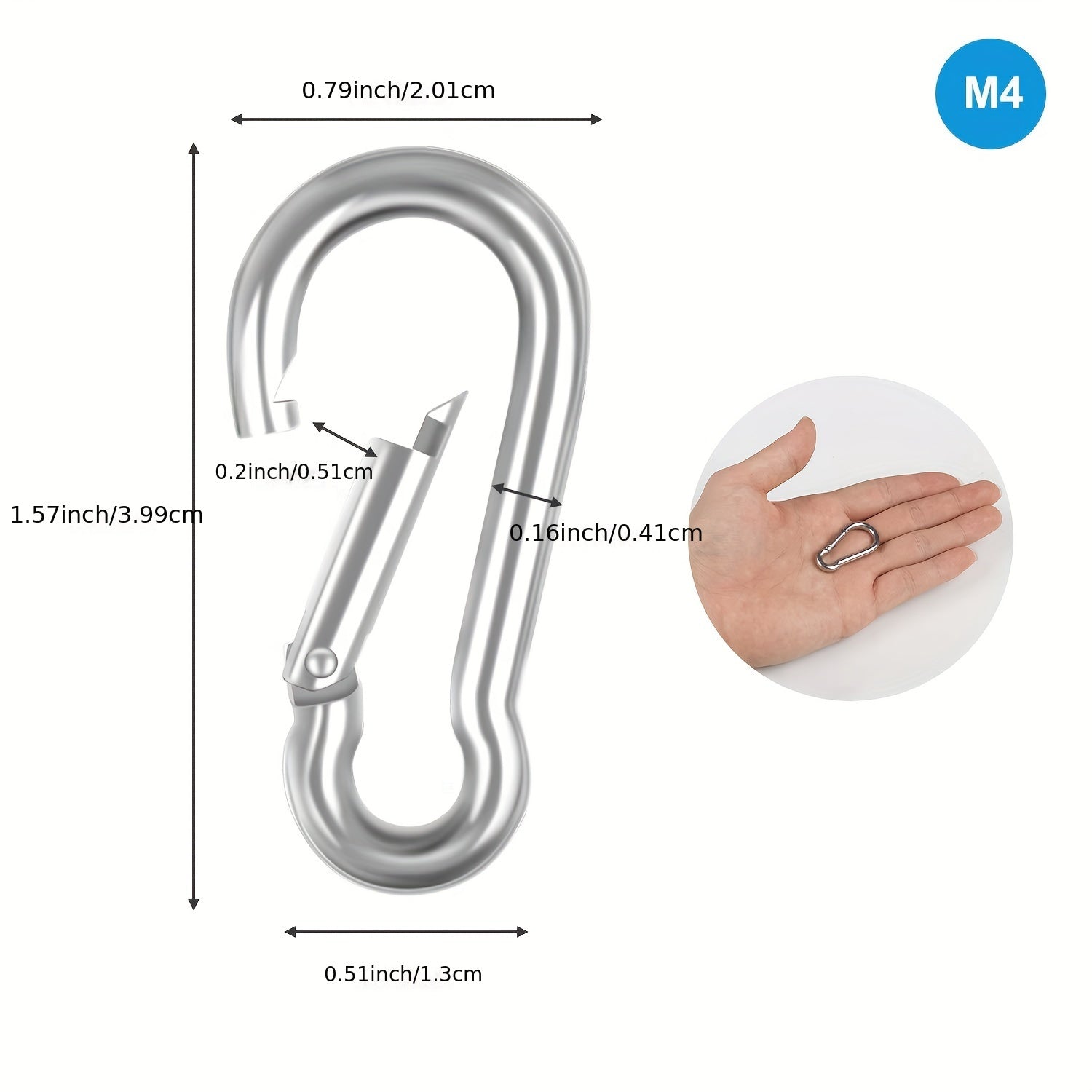 10pcs Stainless Steel Spring Snap Hook Buckle for Outdoor Activities