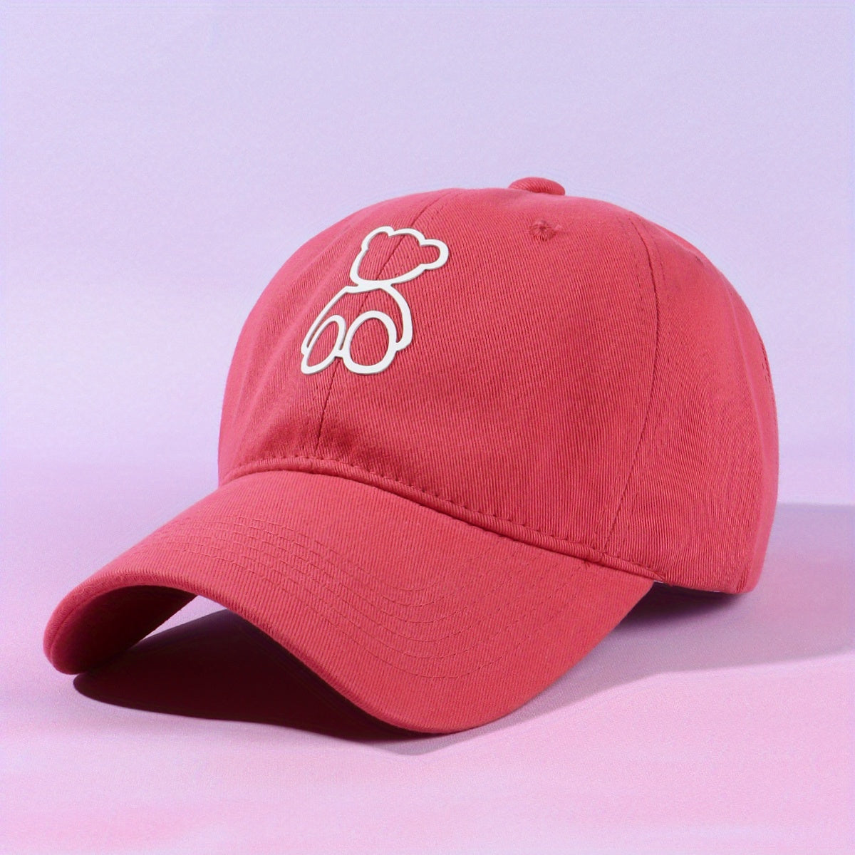 Red Baseball Cap Solid Cotton Dad Hats Lightweight Adjustable Sun Hat For Women