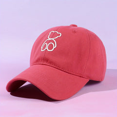Red Baseball Cap Solid Cotton Dad Hats Lightweight Adjustable Sun Hat For Women