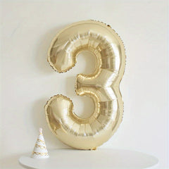 101 6 Cm Golden Number Aluminum Film Balloon Set for Children's Birthday Party