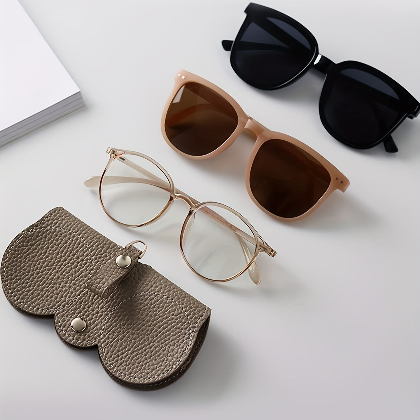Lychee Embossed Glasses Bag Cover Sunglasses Reading Glasses Pouch Case