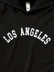 LA Boy's Hoodie & Cargo Pants Set Street Style Outfit