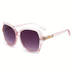Oversized Cat Eye Sunglasses Rhinestone Decor Gradient Lens Square Frame UV400