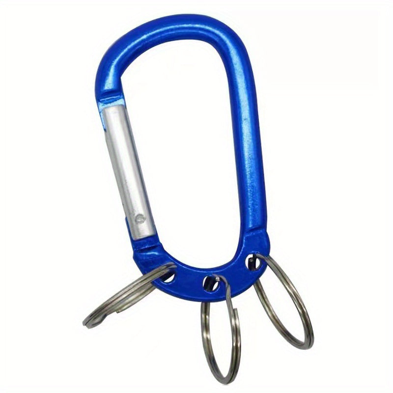 6pcs Aluminum D Buckles w/ 3 Key Rings Quick Release Carabiner