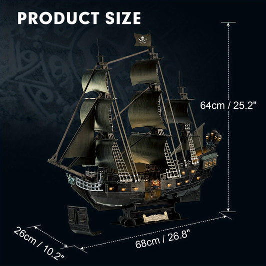 3D Puzzle Pirate Model with LED Lights