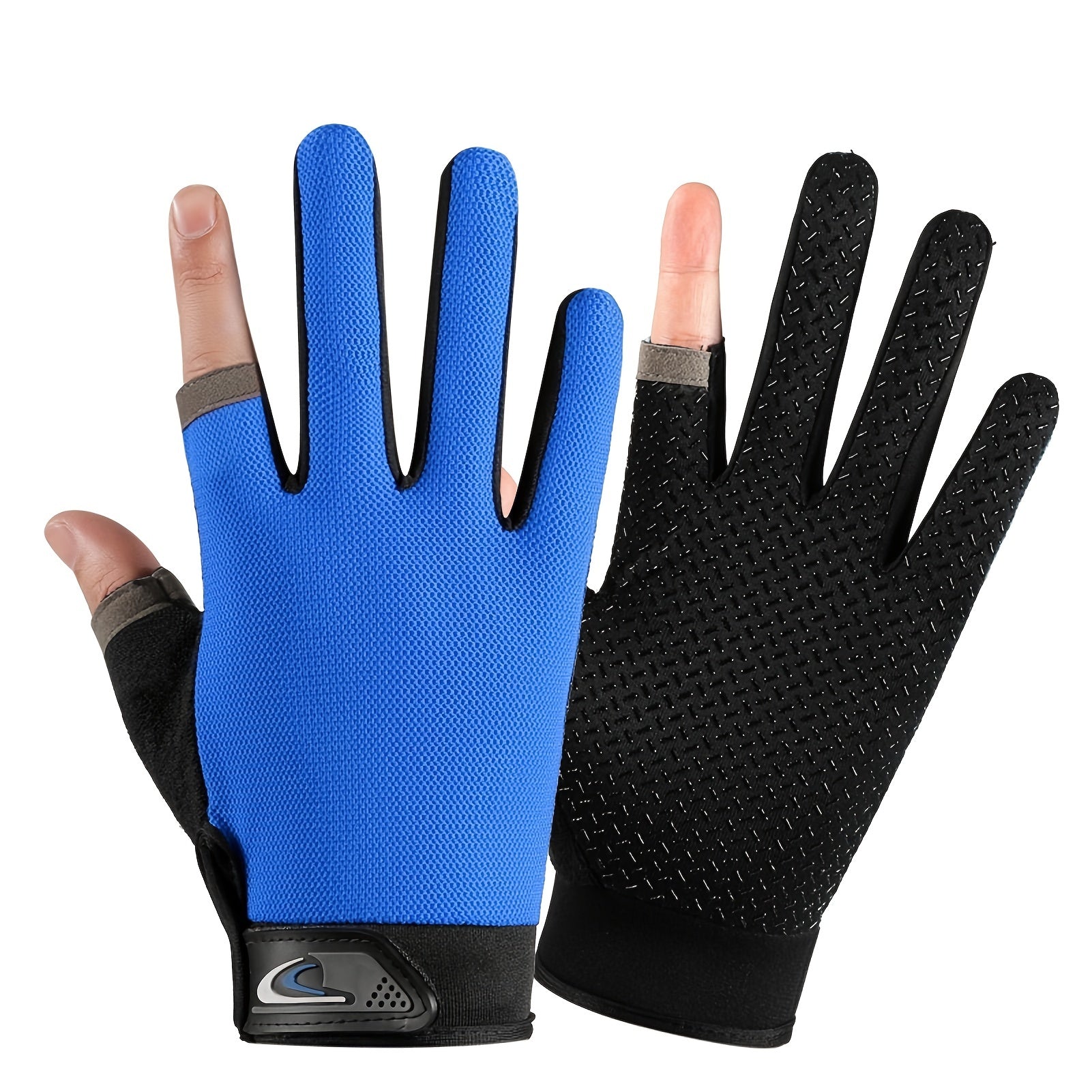 2Pcs Fingerless Fishing Gloves Non-slip Thin Protection