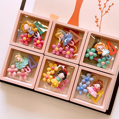 Baby Girls Hair Accessories Set - Flower Hair Tie & Princess Hair Clip