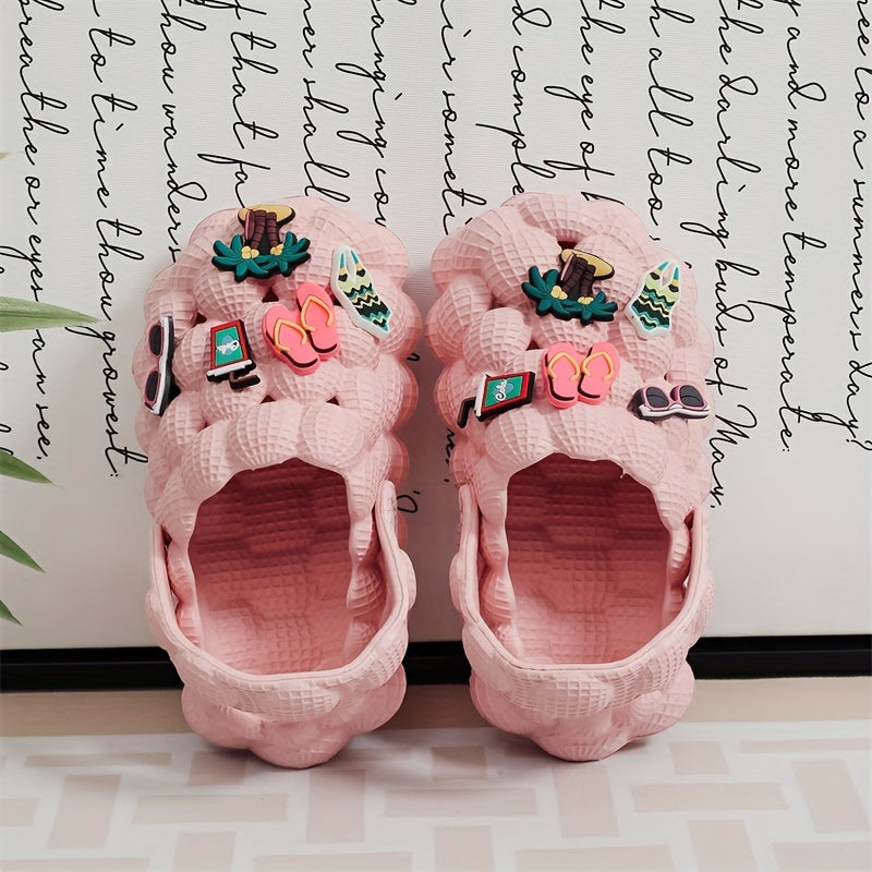Boys Cartoon Charm House Shoes | Breathable, Lightweight, Anti-Slip Clogs