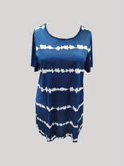  Women's Striped Short Sleeve Tee Dress