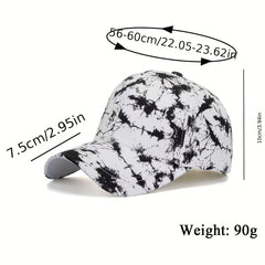 Navy Tie Dye Baseball Cap Printed Cotton Dad Hat Adjustable Lightweight