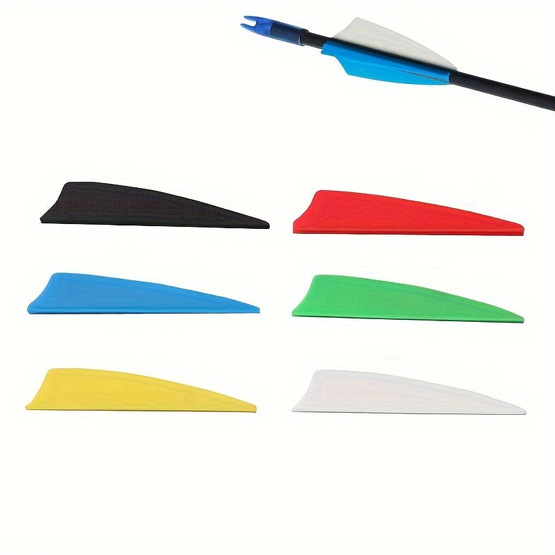 12pcs Archery Arrow Feather 6 Vanes Fletches Plastic Feathers For Arrows Fletchi