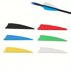 12pcs Archery Arrow Feather 6 Vanes Fletches Plastic Feathers For Arrows Fletchi
