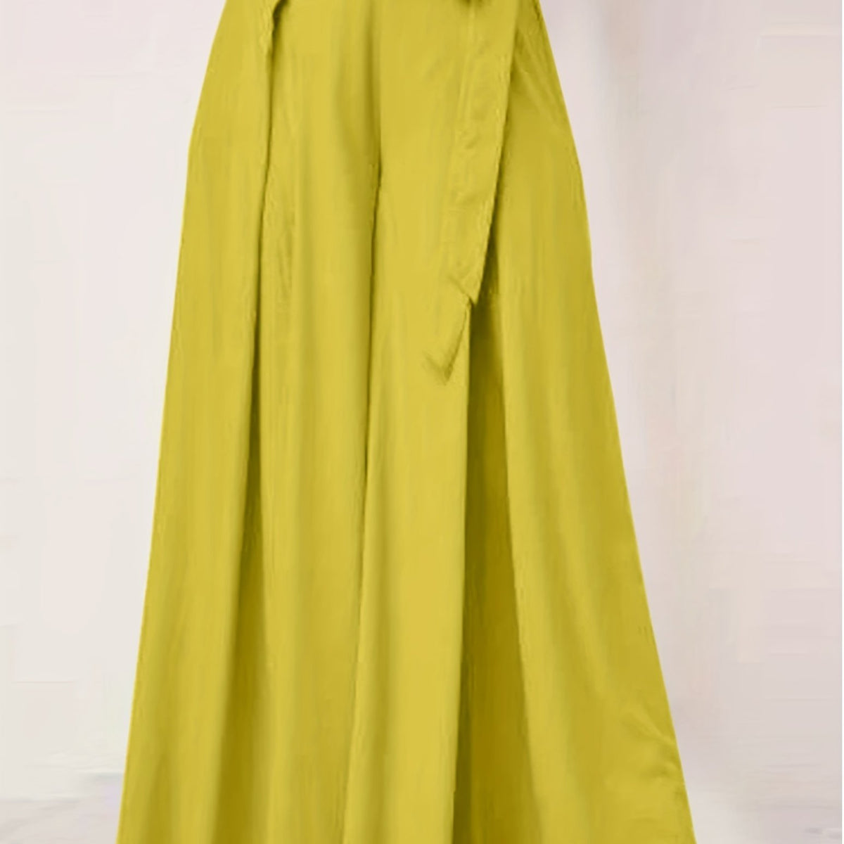  High Rise Wide Leg Trousers with Side Tie
