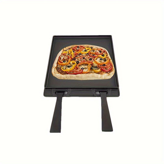 Cast Iron Pizza Pan With Removable Handle Double Sided BBQ Frying Pan