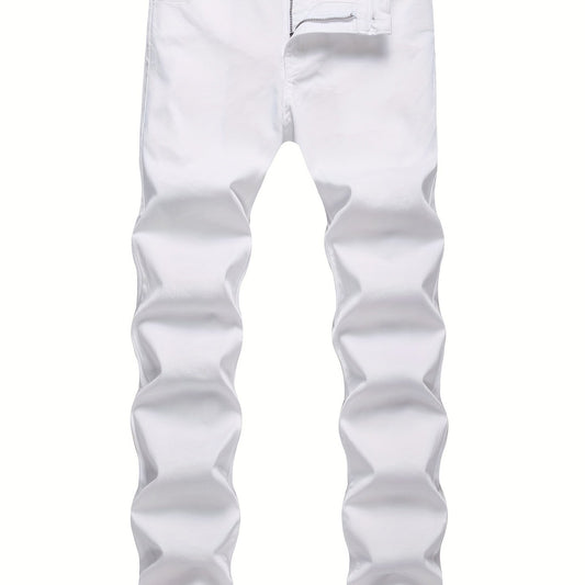 Men's Solid Denim Pants Outdoor Wear For Spring And Fall