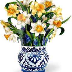1pc Pop Up Daffodils Paper Flower 3D Greeting Card