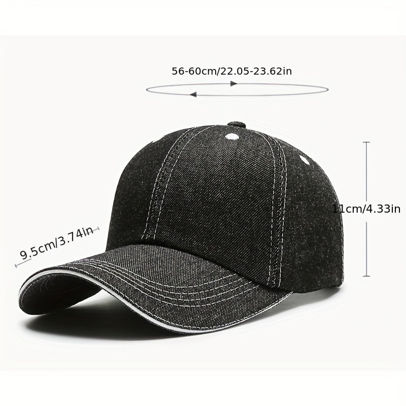 Denim Baseball Cap Solid Big Eaves Breathable Unisex Cowboy Hat