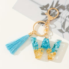 Sequins Alphabet Keychain Resin Key Chain Bag Charm Women Gift