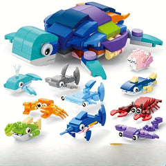 Ocean Creatures Building Block Set Sea Fish Model Toy