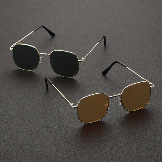 Metal Square Frame Cycling Sunglasses UV Protection