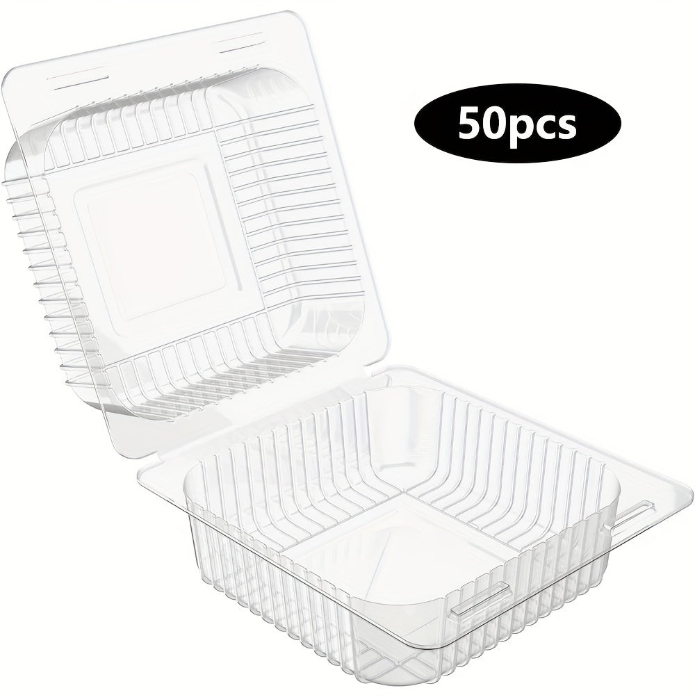 50/100 Clear Plastic Hinged Take Out Containers 5.3x4.7x2.8 Inch