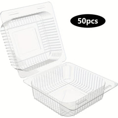 50/100 Clear Plastic Hinged Take Out Containers 5.3x4.7x2.8 Inch