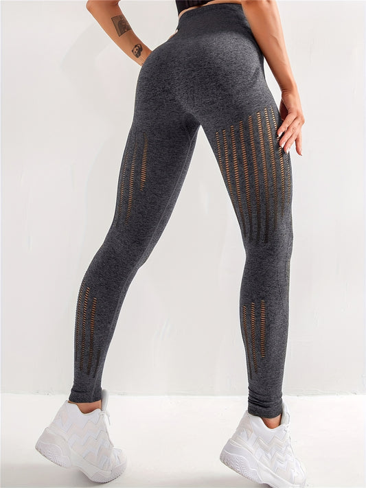 High-Waist Hollow Out Sports Leggings for Women