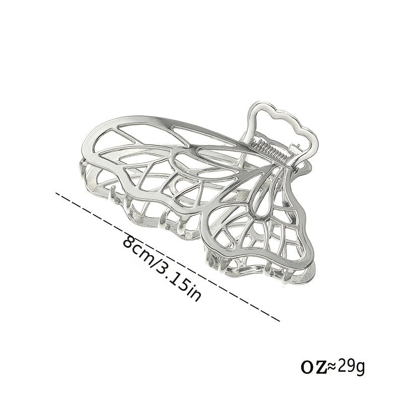 Y2K Silvery Butterfly Hair Claw Clip Headdress Accessories