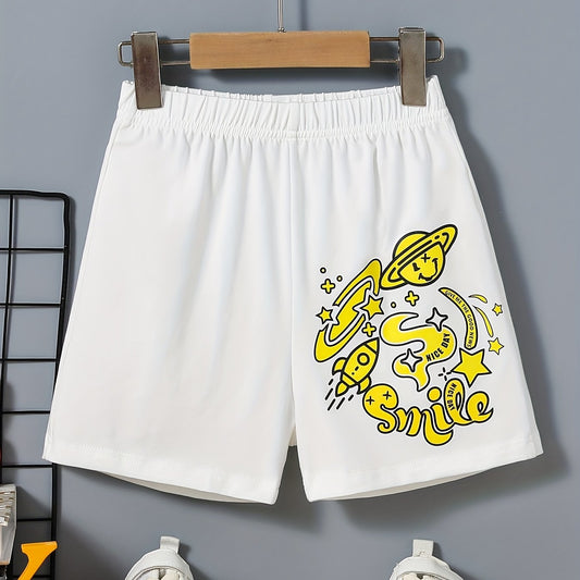 Cartoon Space Planet Boys Comfortable Shorts