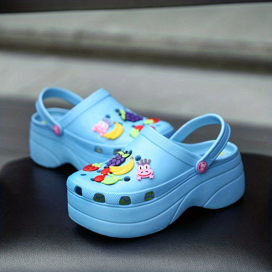 Women's Fruit Platform Clogs Chunky Heel Anti-skid Shoes