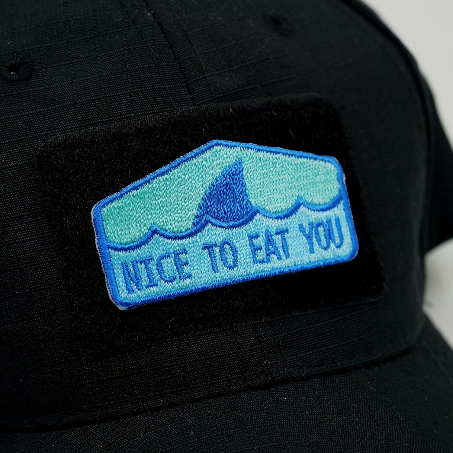 1pc Shark Slogan Morale Patch Hook & Loop Emblem