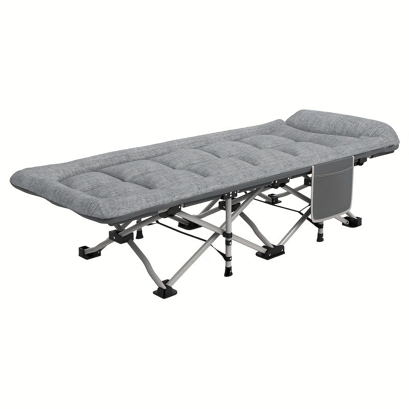 Foldable Bed With Mattress And Headrest Portable Single Bed