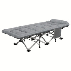 Foldable Bed With Mattress And Headrest Portable Single Bed