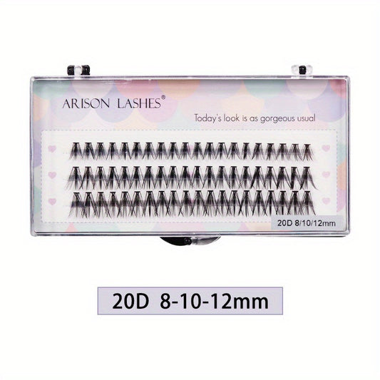 60pcs Cluster Lashes 20D 30D 40D 50D 8 12mm Mix D Curling DIY Individual Lashes