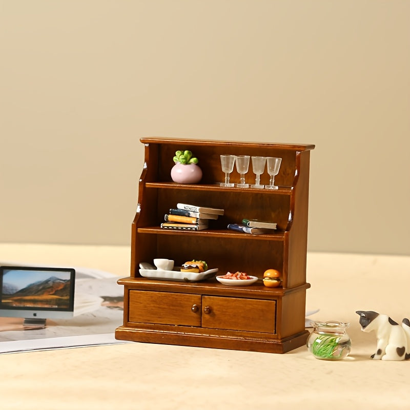 Mini Dollhouse Furniture Storage Cabinet for Study Living Room Display