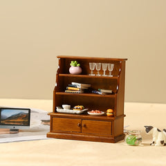 Mini Dollhouse Furniture Storage Cabinet for Study Living Room Display