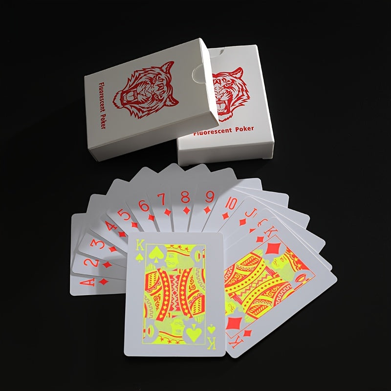 2PCS Fluorescent Waterproof Playing Cards for Poker Gift
