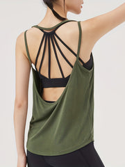 Backless Yoga Sports Tank Top Breathable Loose Top